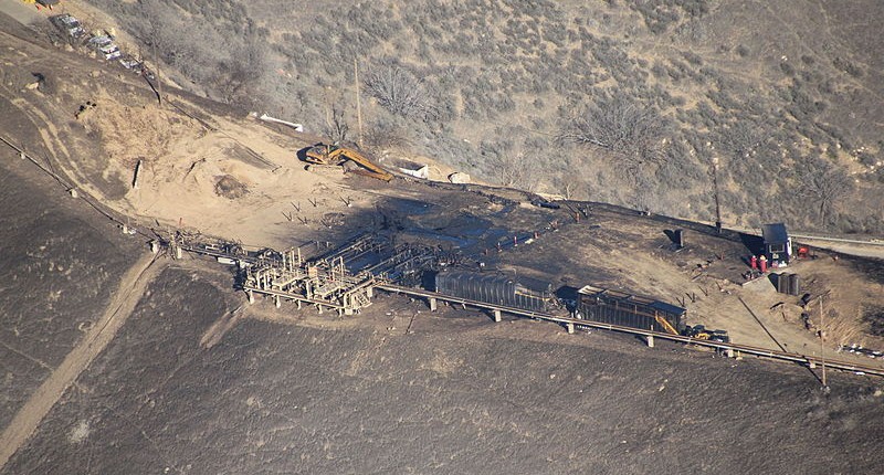 Aerial view of the Aliso Canyon gas leak, two months after the incident began.