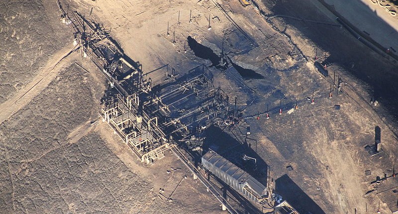 Aerial view of the Aliso Canyon gas leak, two months after the incident began.