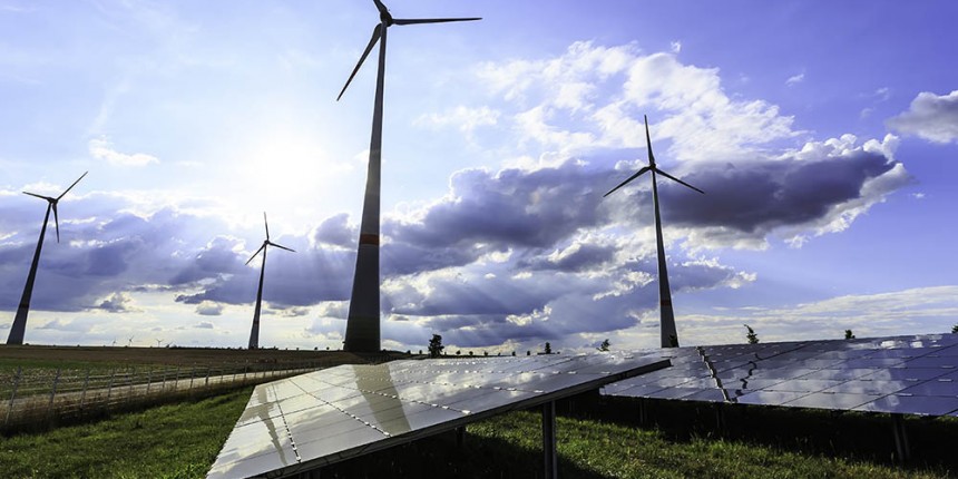 Wind turbines and solar panels