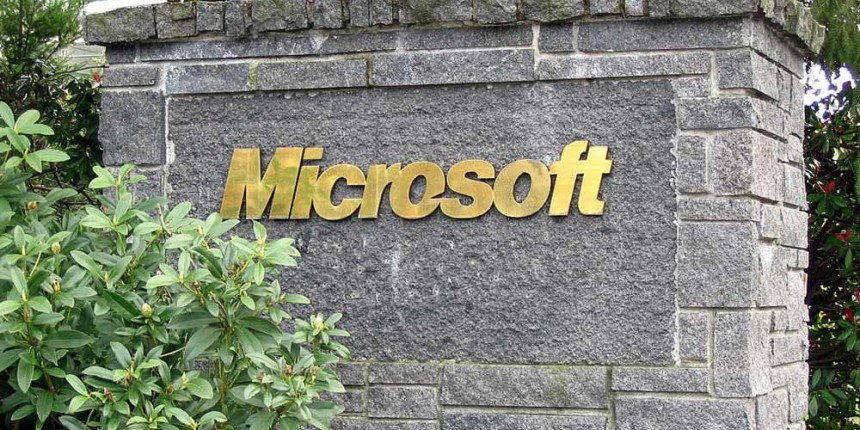 Microsoft sign closeup